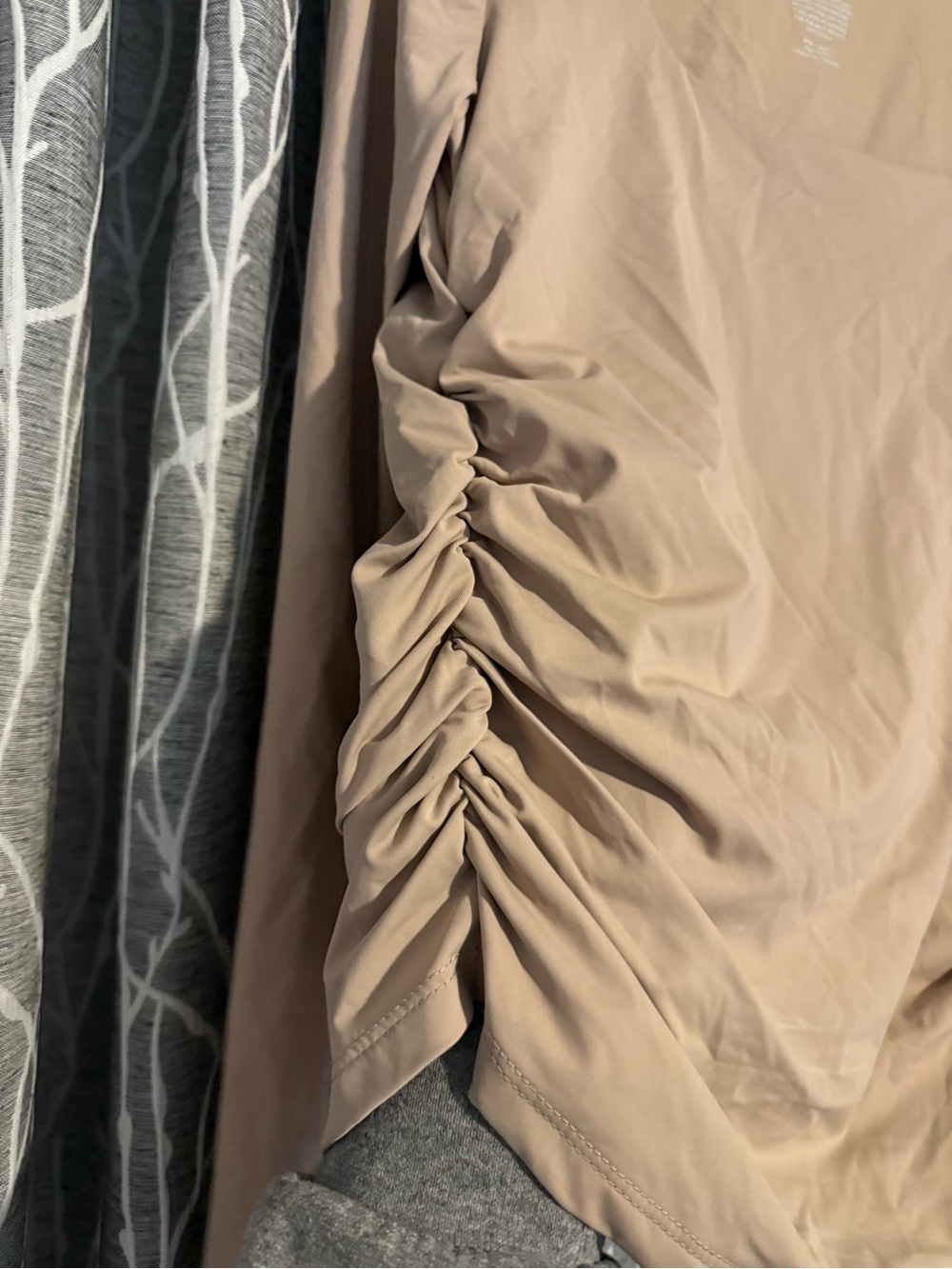 NWOT 2 PINK ROSE Long Sleeve Square Scoop Neck Tops in Beige/Nude & Brown size L - Picture 4 of 10